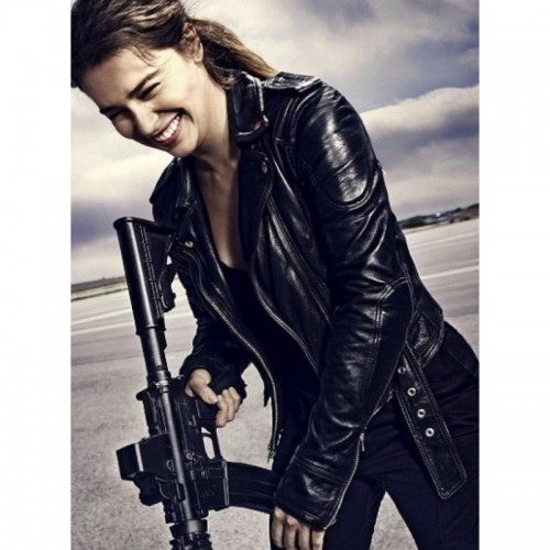 Terminator Genisys Emilia Clarke (Sarah Connor) Leather Jacket